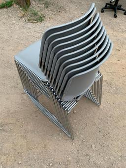 KI Matrix Plastic Stacking...Chairs Grey - 10pcs ONE Lot