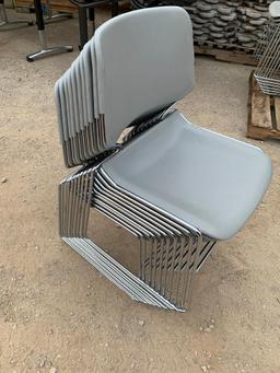 KI Matrix Plastic Stacking...Chairs Grey - 10pcs ONE Lot