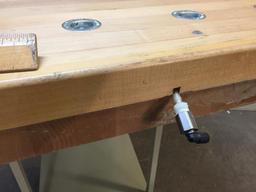 Omtec Wooden Butcher Block Ball Transfer Table Top 50psi 45 x 36