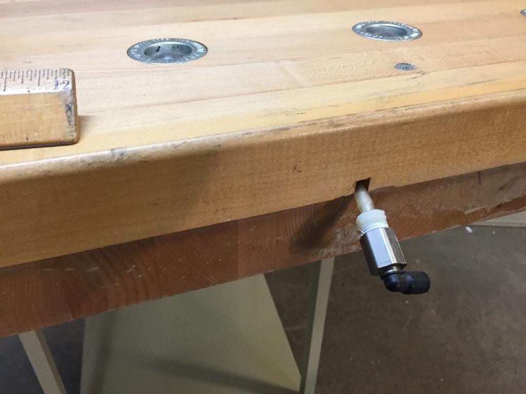 Omtec Wooden Butcher Block Ball Transfer Table Top 50psi 45 x 36