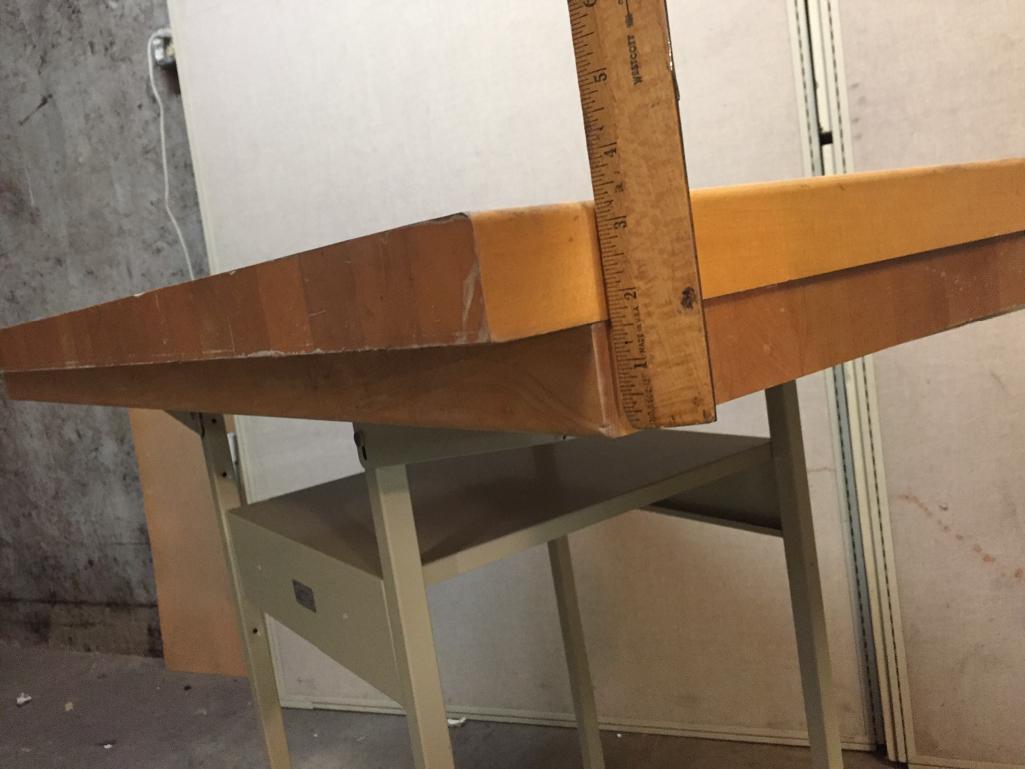 Omtec Wooden Butcher Block Ball Transfer Table Top 50psi 45 x 36