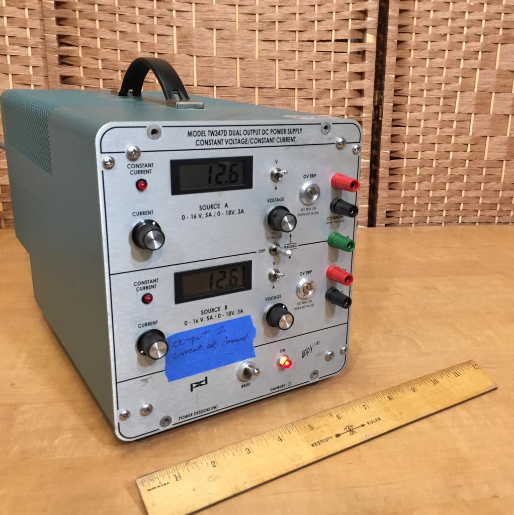 Power Designs PD TW347D Dual Output DC Power Supply