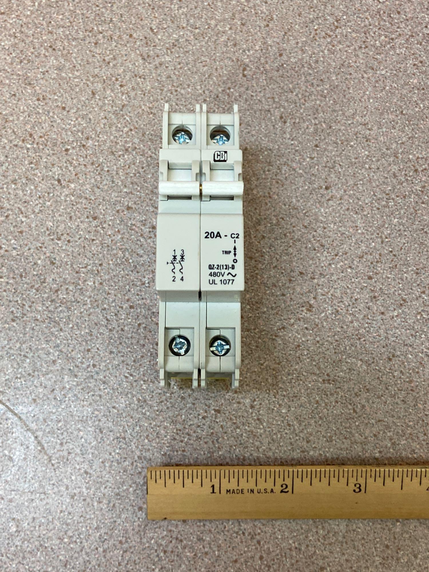 ASI QZ213D220 QZ Series 2 Pole 20amps 277/480 VAC Circuit Breakers - 4 pcs