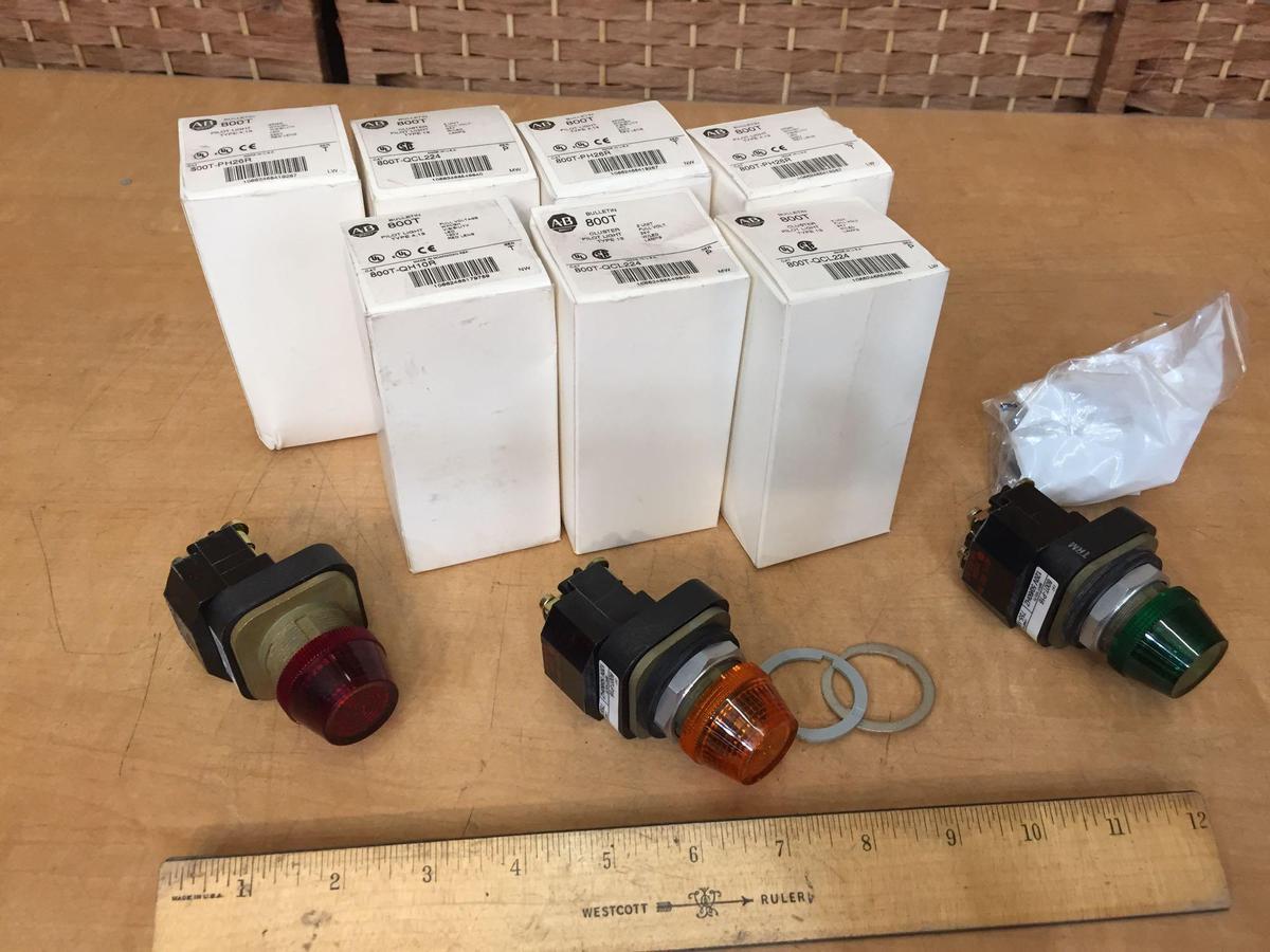 Allen Bradley AB 800T Pilot LED Lights Red / Green / Amber - 10pcs
