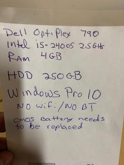 Dell Optiplex 790 Desktop Computer Intel i5-2400S 2.5GHz 4GB 250GB Win 10