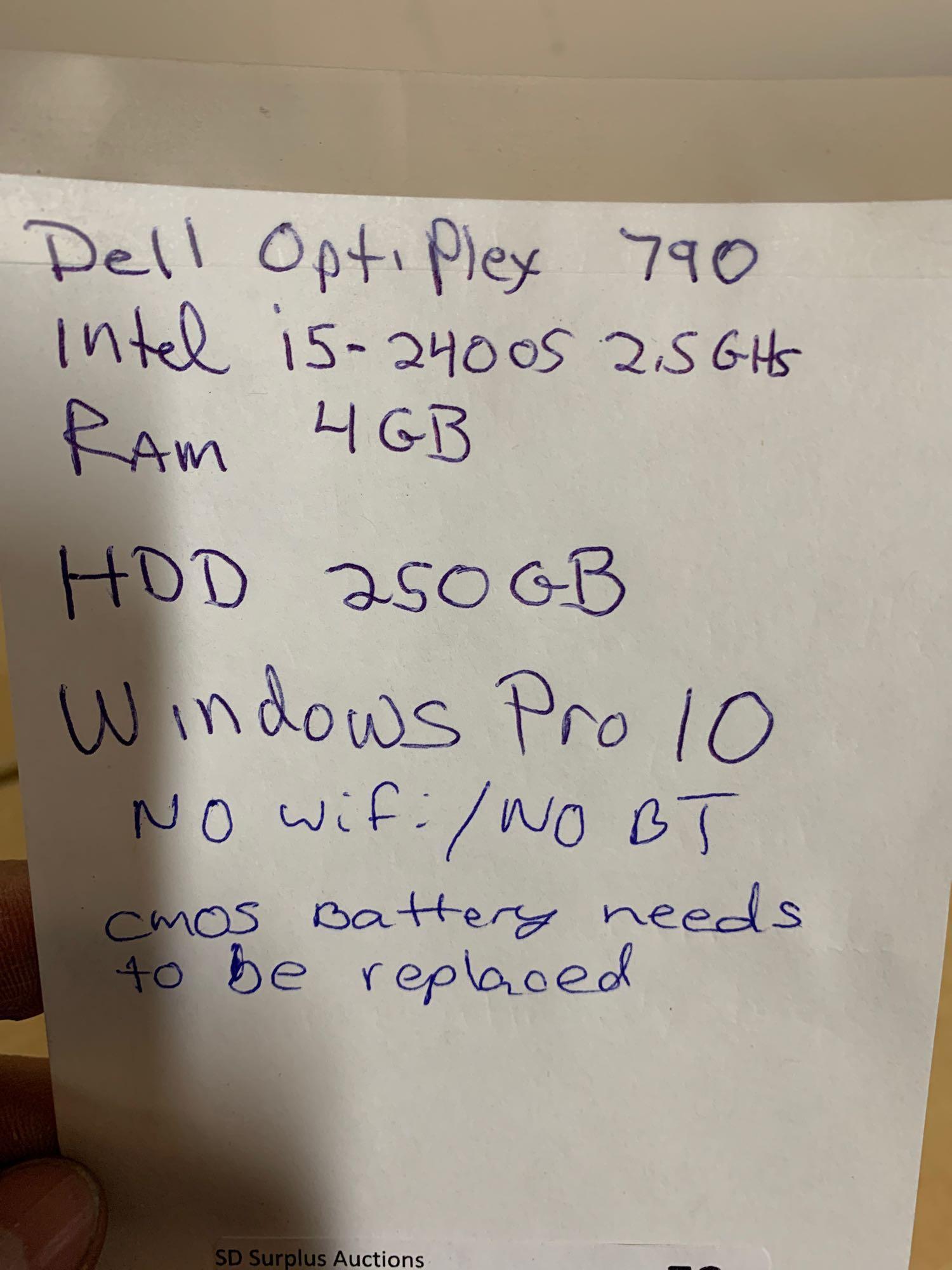 Dell Optiplex 790 Desktop Computer Intel i5-2400S 2.5GHz 4GB 250GB Win 10