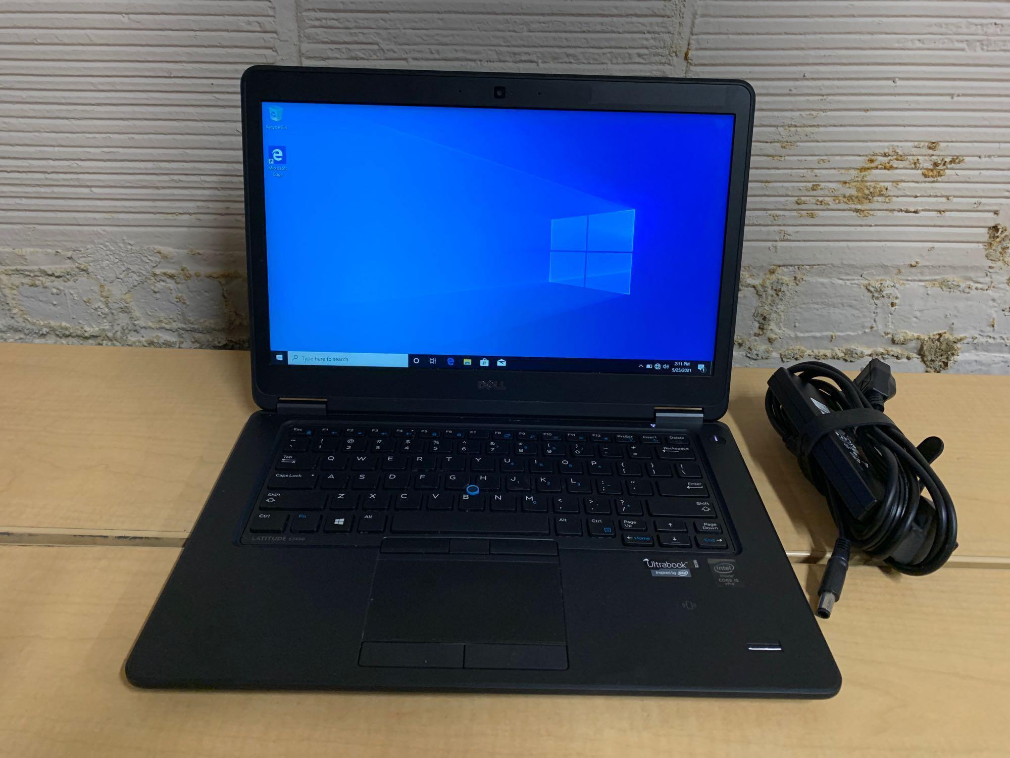 Dell Latitude E7450 14" LCD Intel i5-5300U 2.3GHz 8GB 256GB Win 10 Pro Wifi BT Laptop Computer