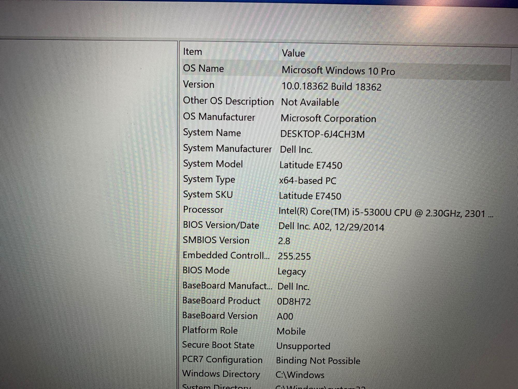 Dell Latitude E7450 14" LCD Intel i5-5300U 2.3GHz 8GB 256GB Win 10 Pro Wifi BT Laptop Computer