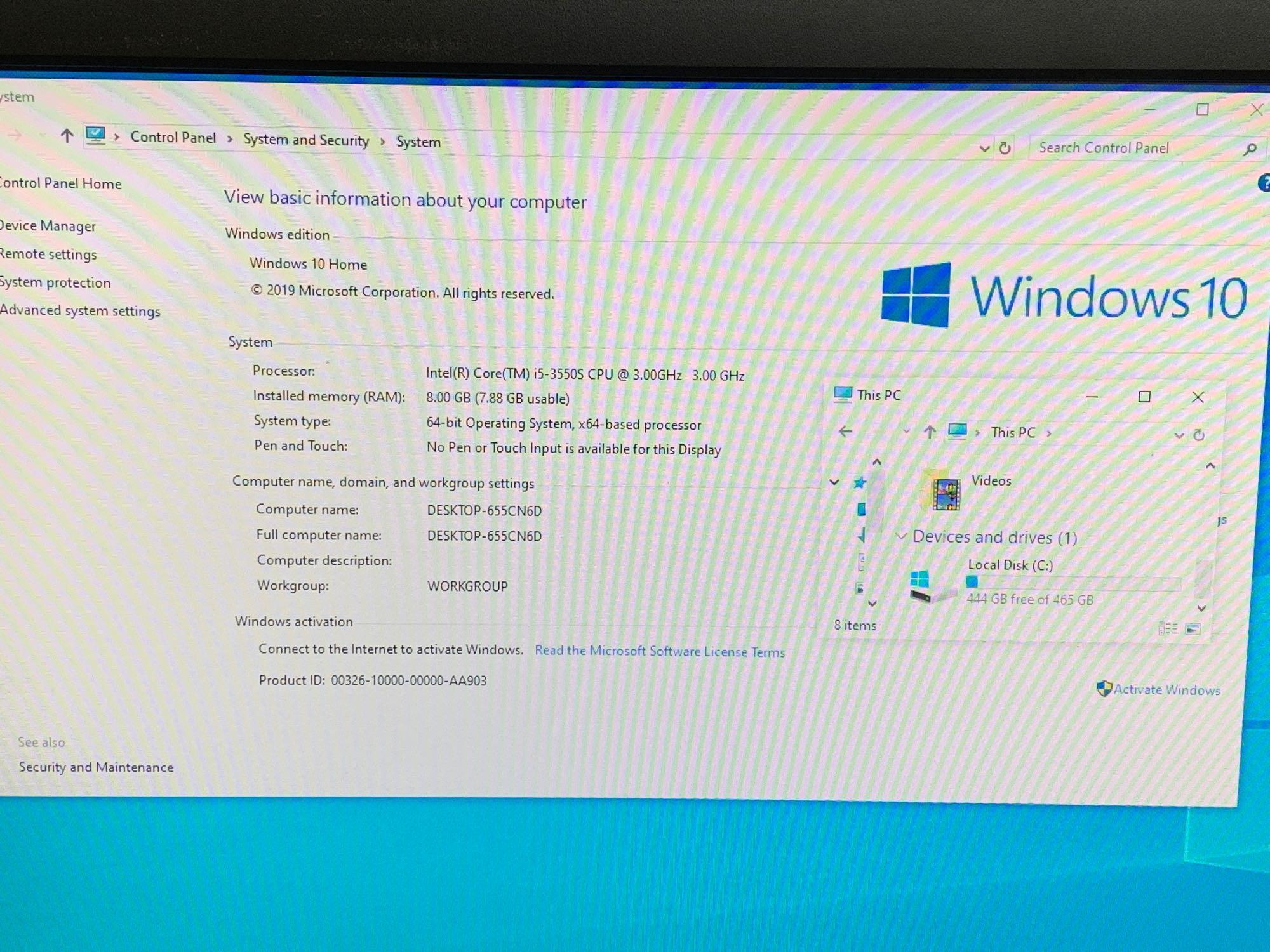 Dell Optiplex 7010 22in LCD Intel i5-3550S 3.0GHz 8GG 500GB Win 10 Home Desktop Computer