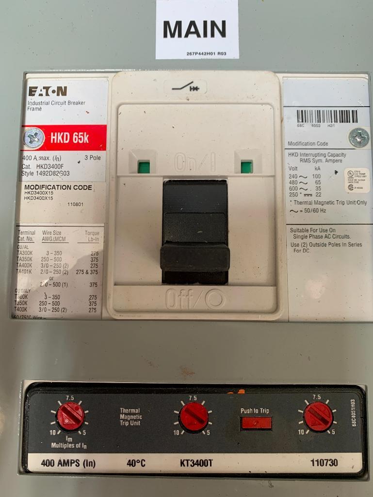 EATON Pow-R-Line PRL1A Panelboard / 400A Circuit Breaker Electrical Enclosure 20 x 60 x 70