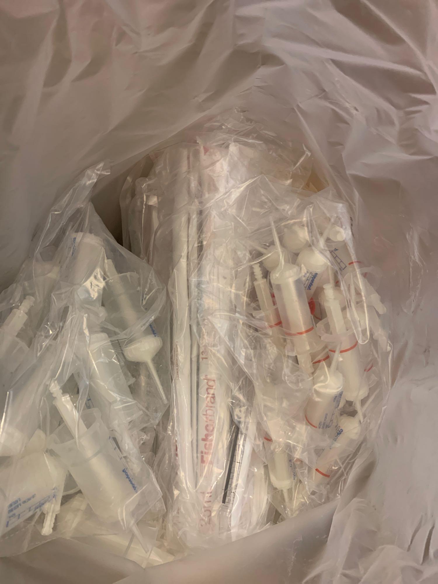 Mixed Pallet of New Laboratory Consumables / Plastic Vials Jars Bottles 4' Glass Tubes Flexboy Bags