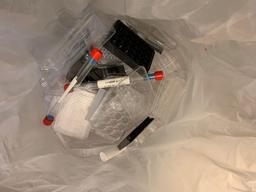 Mixed Pallet of New Laboratory Consumables / Plastic Vials Jars Bottles 4' Glass Tubes Flexboy Bags