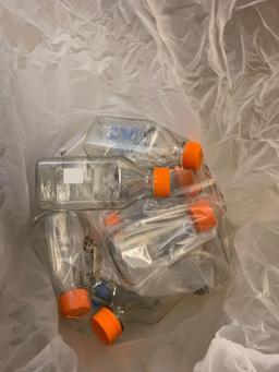Mixed Pallet of New Laboratory Consumables / Plastic Vials Jars Bottles 4' Glass Tubes Flexboy Bags