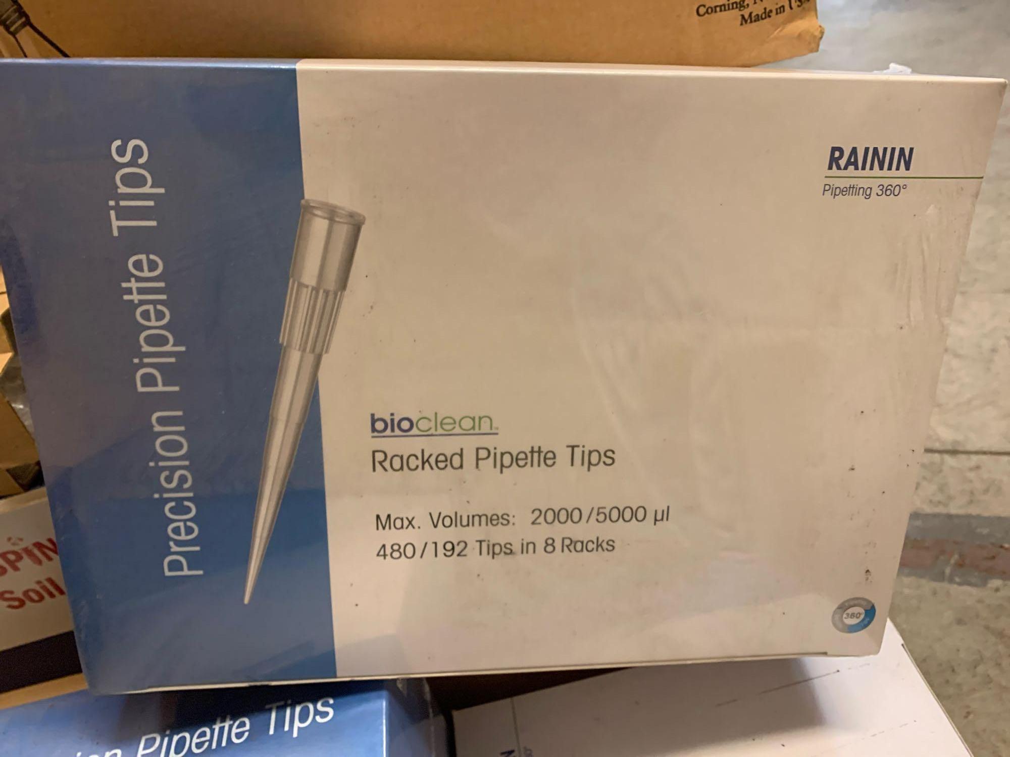 Mixed Pallet of New Laboratory Consumables Plastic Vials Tubes Tips Trays Syringes Pipets Stericups