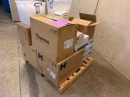 Mixed Pallet of New Laboratory Consumables Plastic Vials Tubes Tips Trays Syringes Pipets Stericups
