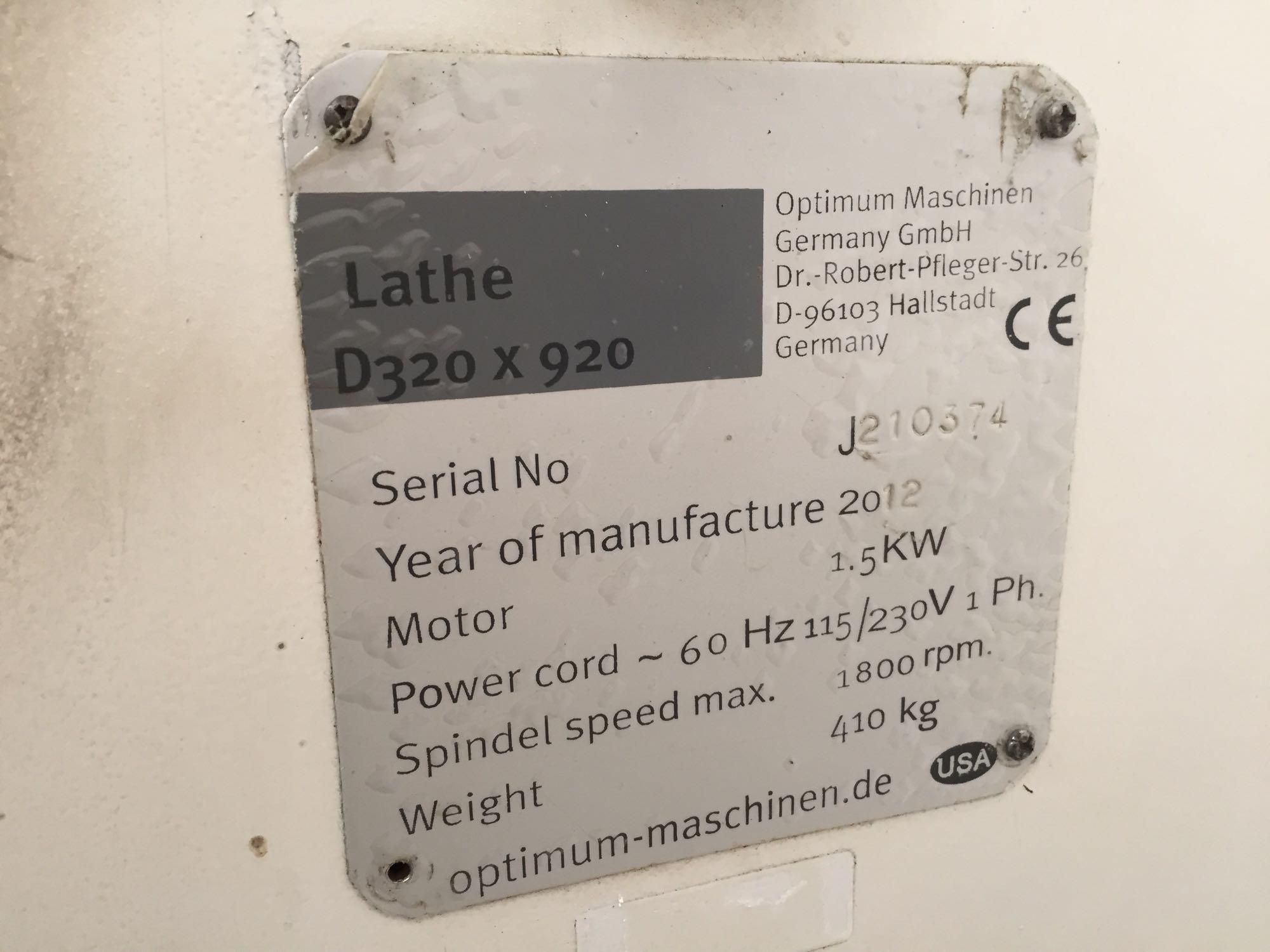 Excel / Optimum D320 x 920 Center Gap Metal Lathe - 115V