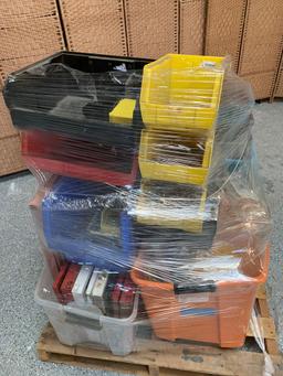 Lot of plastic bins/totes of various sizes approx 40pcs