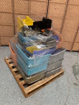 Lot of plastic bins/totes of various sizes approx 40pcs