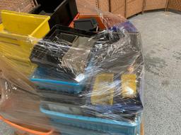 Lot of plastic bins/totes of various sizes approx 40pcs