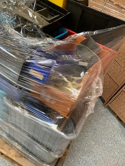 Lot of plastic bins/totes of various sizes approx 40pcs