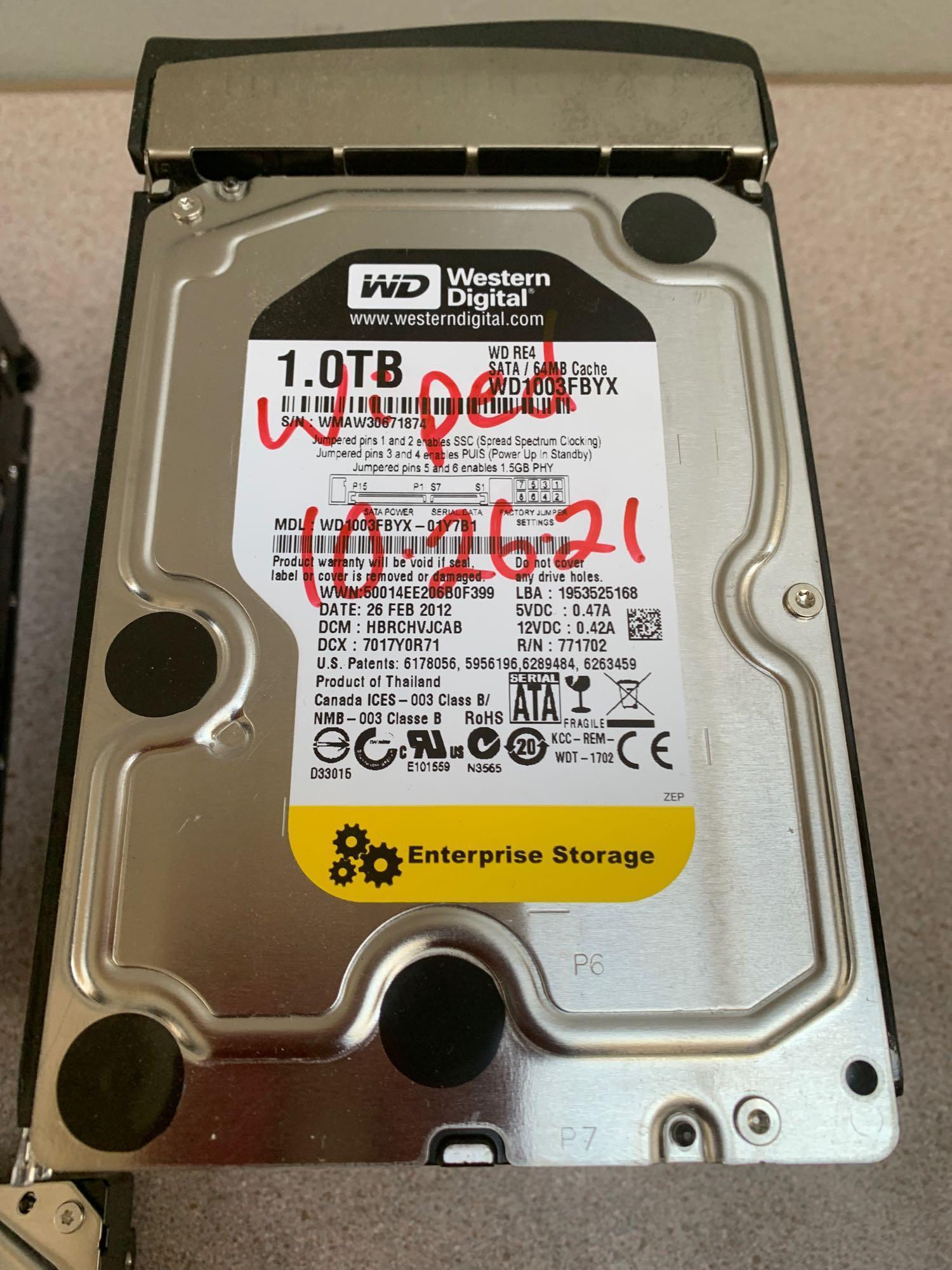 Western Digital WD Enterprise Storage & Dell 1TB SATA Hard Drives w/ SuperMicro Caddies - 14pcs
