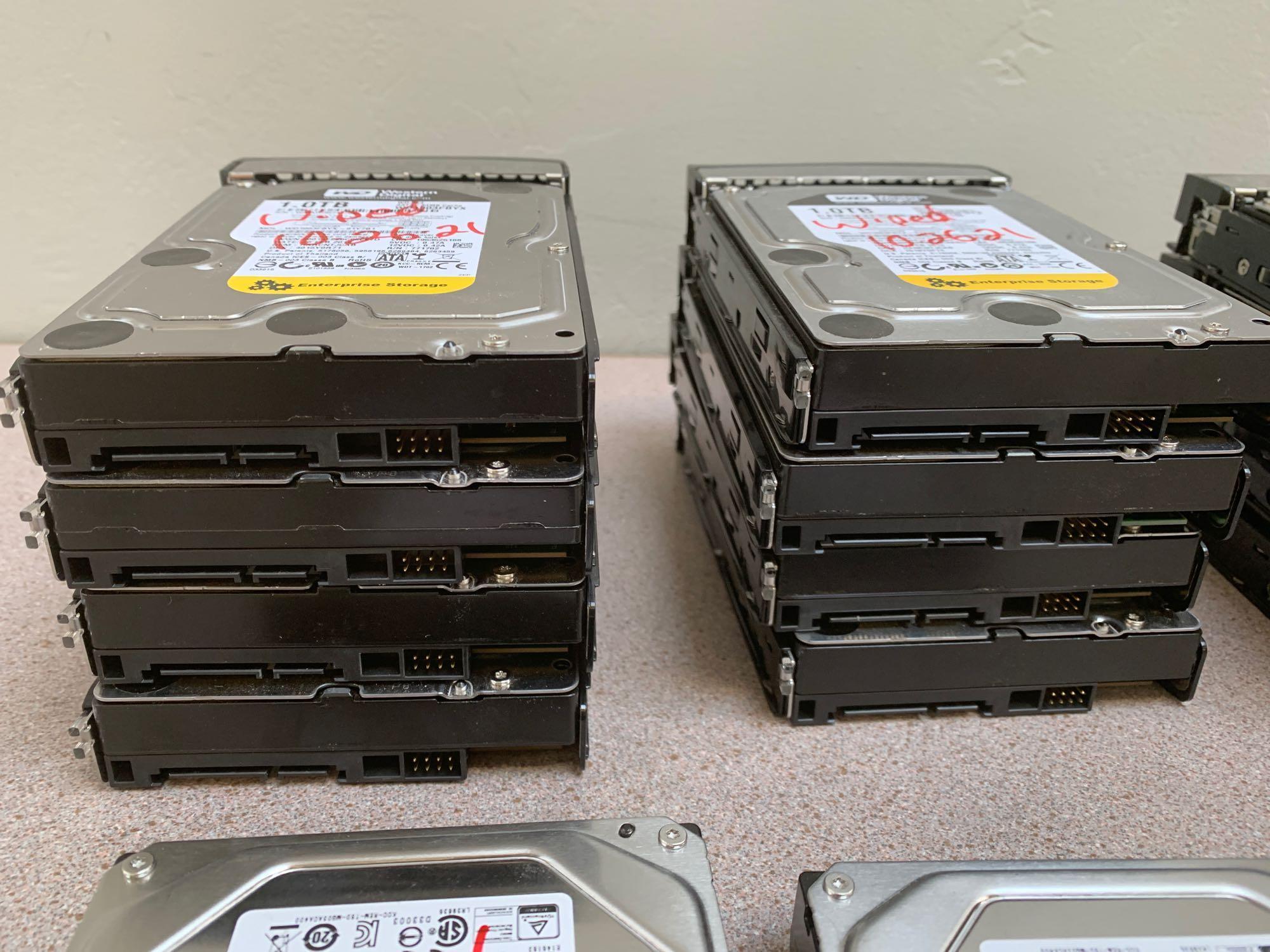 Western Digital WD Enterprise Storage & Dell 1TB SATA Hard Drives w/ SuperMicro Caddies - 14pcs