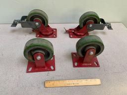 Hamilton 6" Rotating & Fixed Heavy Duty Caster Wheels - 4pcs