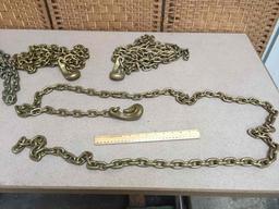 9' x 9/32" Coil Proof Cargo Binding Chain w/ Bent PCC Clevis Hook - 4 chains