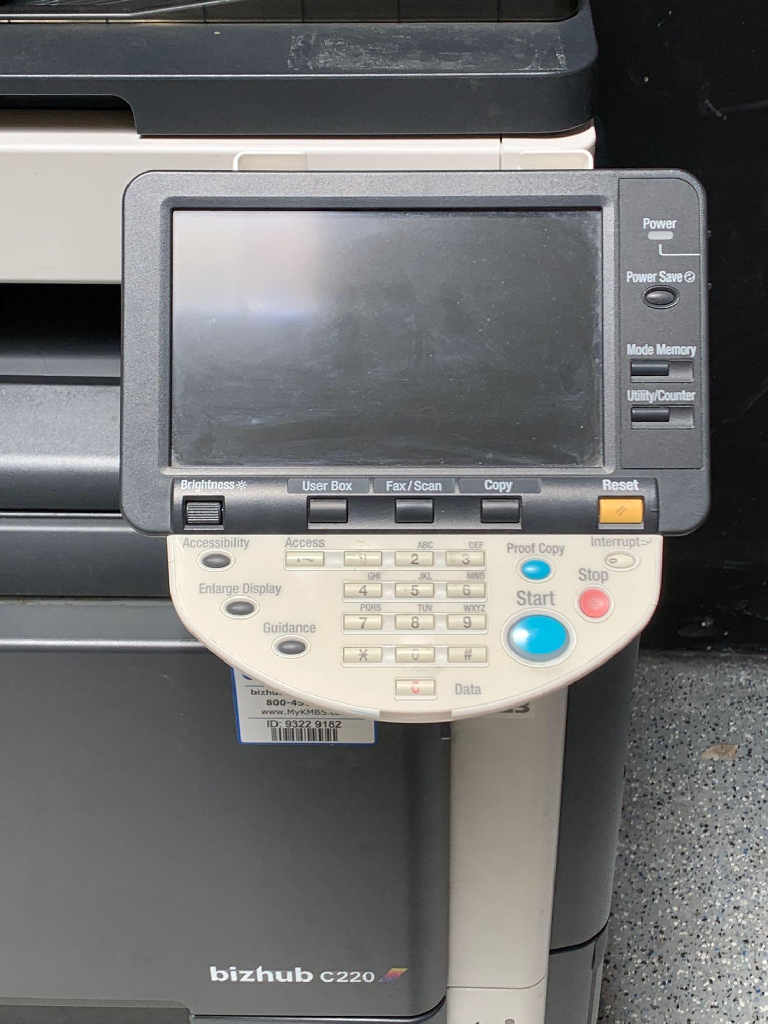 Konica Minolta Bizhub C220 & 501 Multifunction Color & Black Copier Scanner Printer Fax - 2pcs