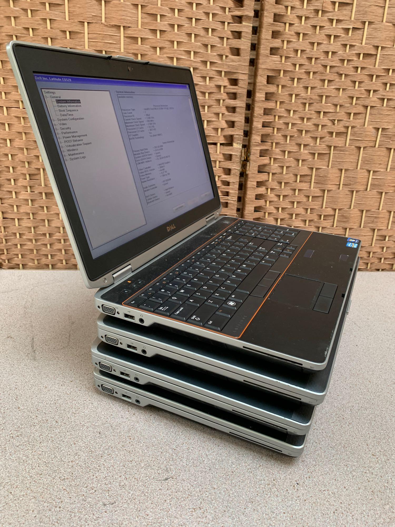 Dell Latitude E6520 15.6in LCD Intel i5-2520 2.5GHz 4GB 250GB Wifi Bt WebCam Laptops - 4pcs