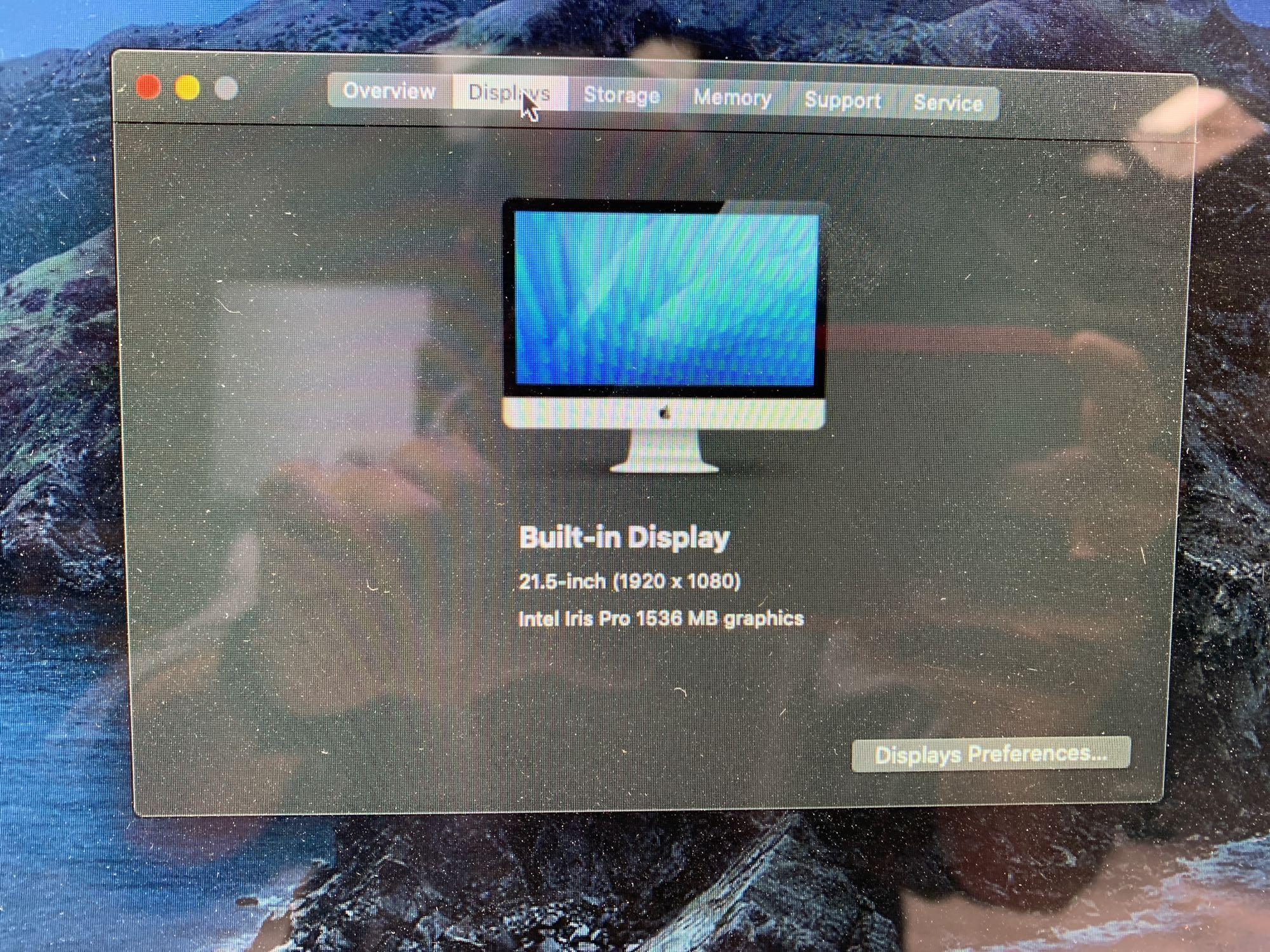 Apple iMac A1418 21.5in LCD Intel i5 Quad Core 2.7GHz 8GB 1TB Wifi Bt Cam Catalina Desktop PC