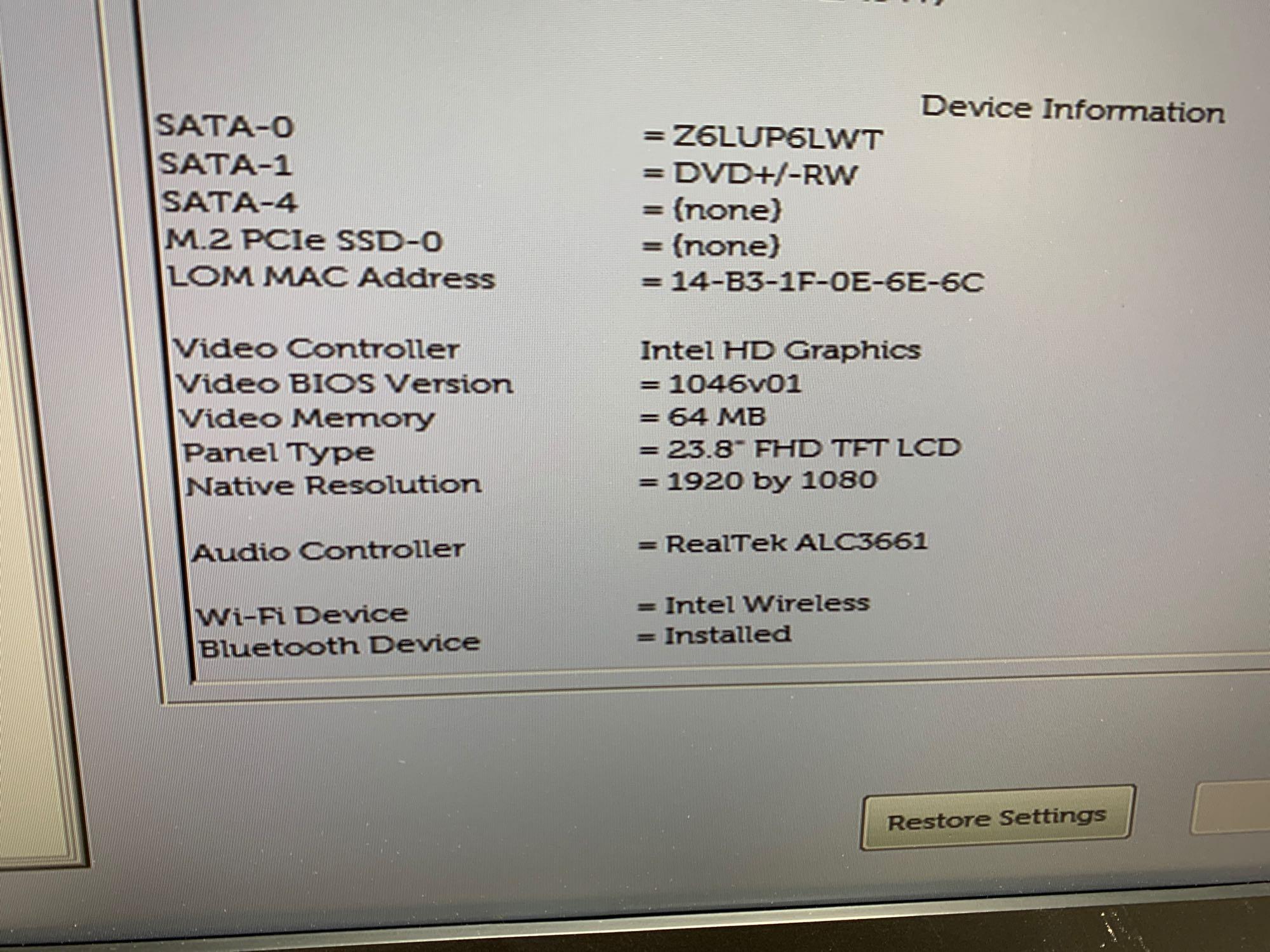 Dell Optiplex 7450 23in LCD AIO Intel i7-7700 3.6GHz 8GB DDR4 500GB Wif Bt Cam Type C Win 10 Pro PC