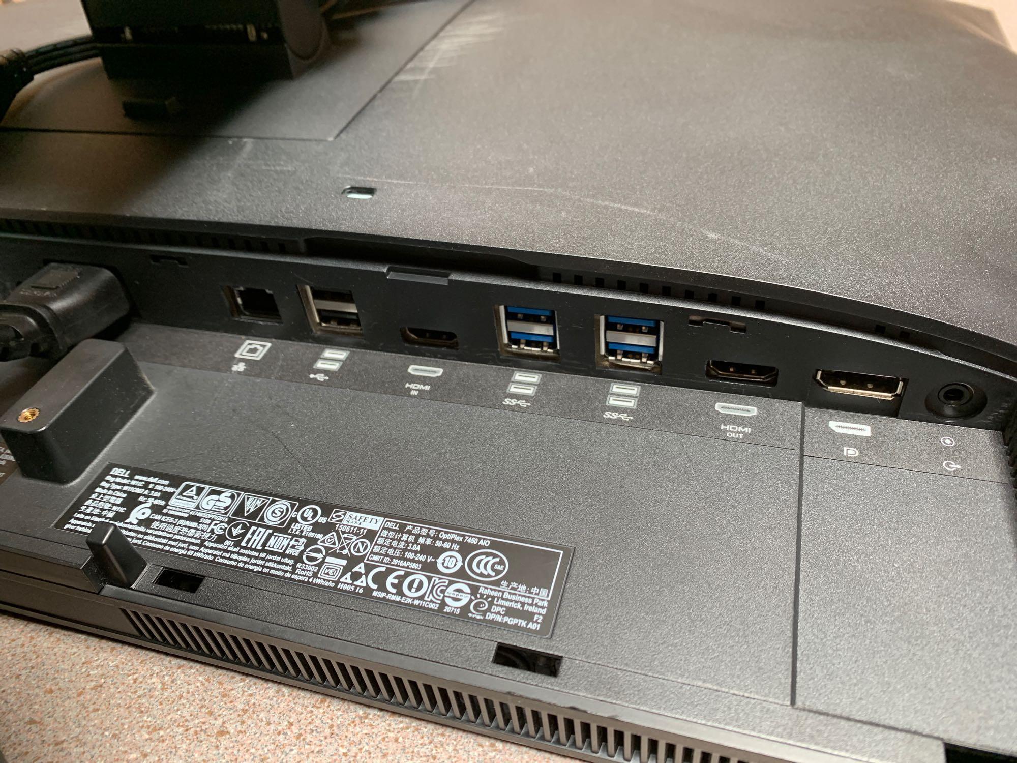 Dell Optiplex 7450 23in LCD AIO Intel i7-7700 3.6GHz 8GB DDR4 500GB Wif Bt Cam Type C Win 10 Pro PC