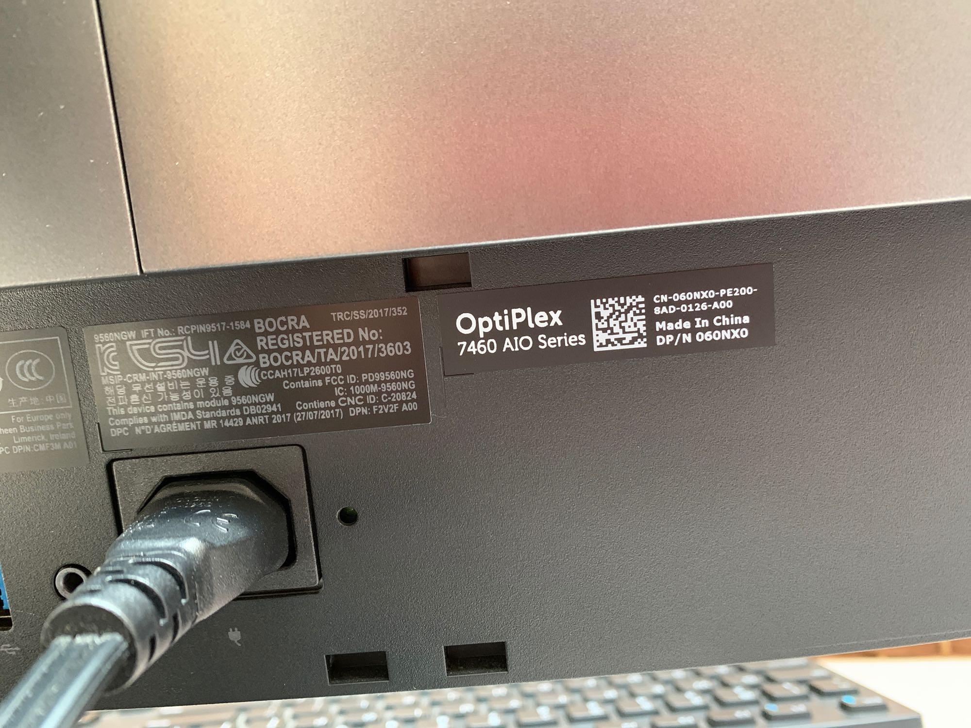 Dell Optiplex 7460 AIO 23in LCD Intel i7-8700 3.2GHz 8GB DDR4 256GB SSD Win 10 Pro PC