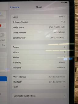 Apple A1980 iPad Pro 11in LCD Tablet 64GB Wifi Only