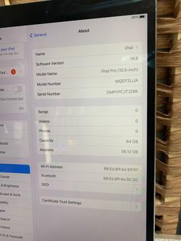 Apple A1701 iPad Pro 10.5in 64GB Wifi Only Tablet