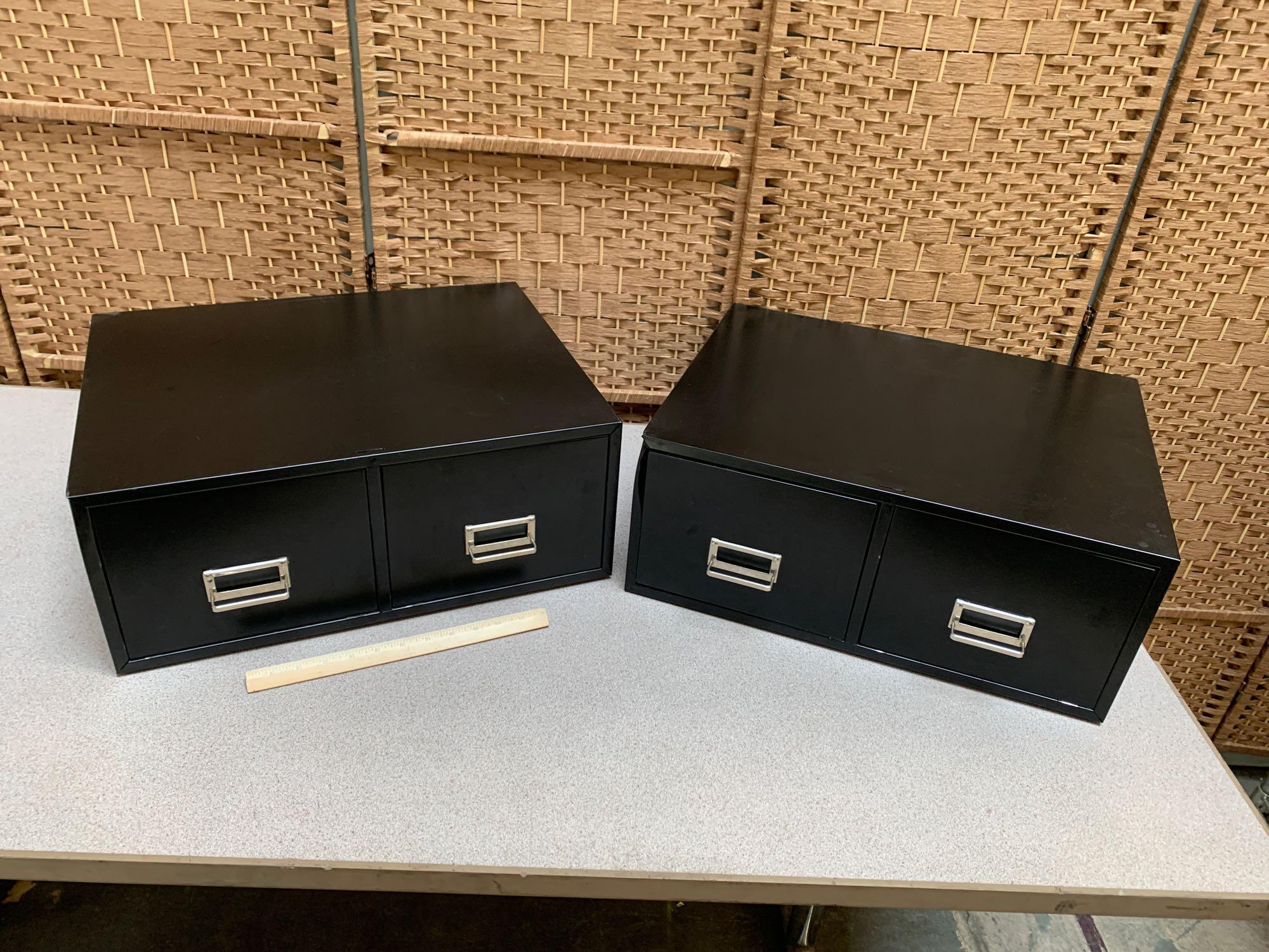 2 - Drawer Index Card Storage Cabinets - 2pcs