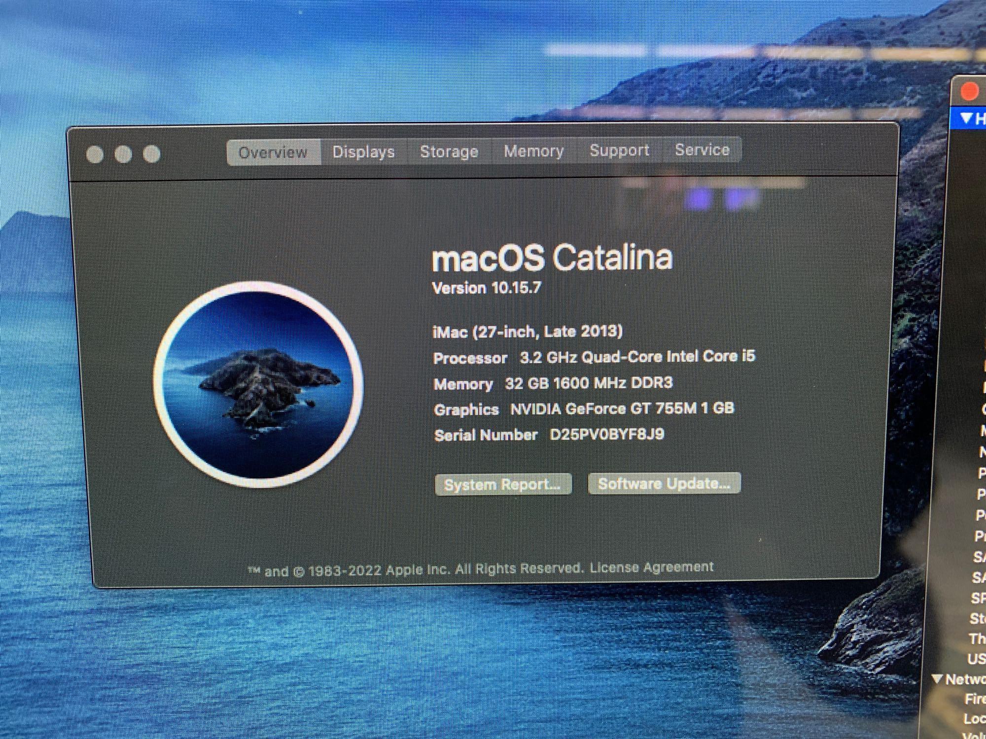Apple A1419 27in iMac Quad Intel i5 3.2GHz 32GB 1TB nVidia Catalina AIO PC