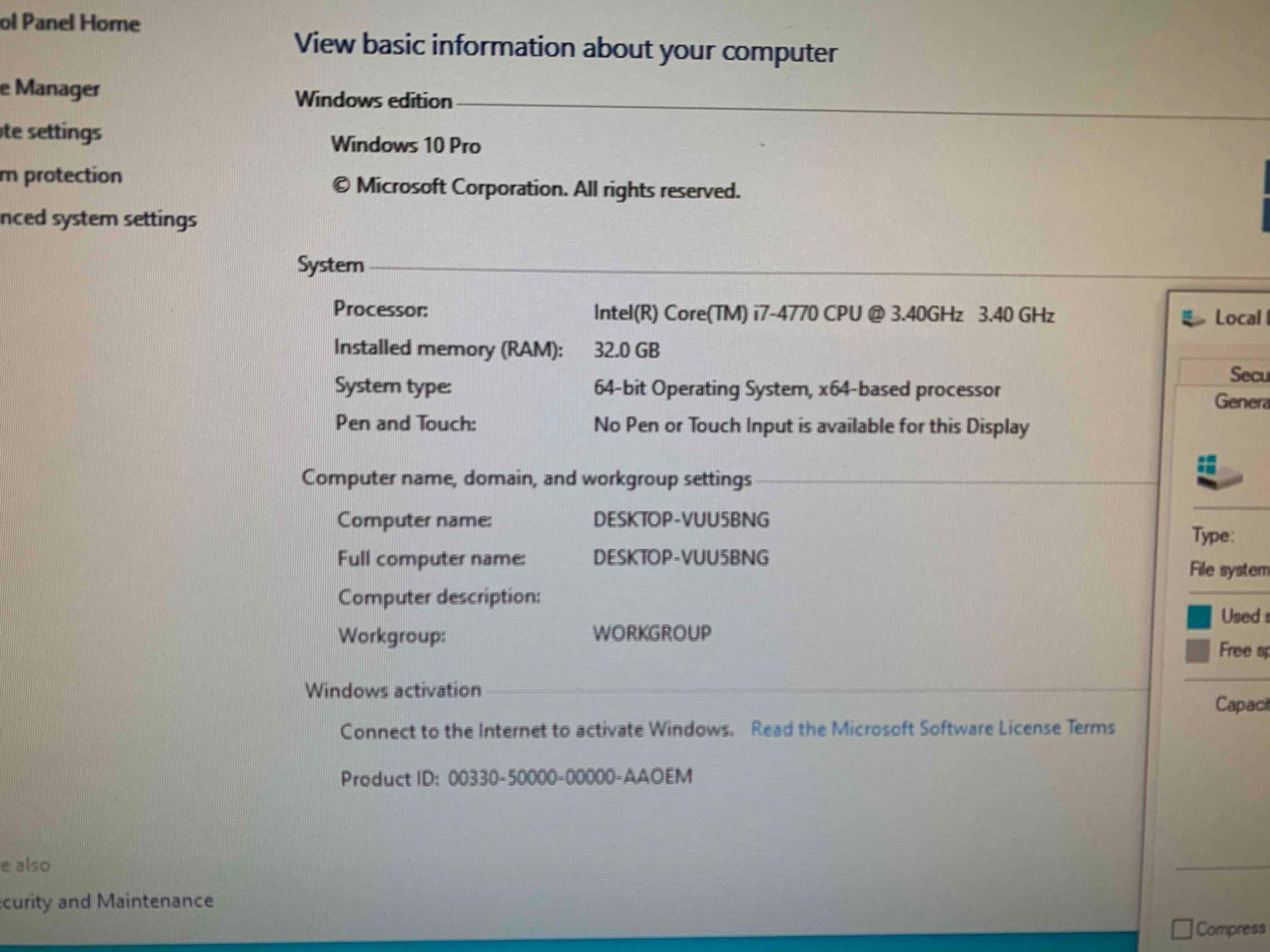 Dell Optiplex 9020 Mini Tower Computer w/ 22in LCD Intel i7-4770 3.4GHz 32GB 250GB Win 10 Pro