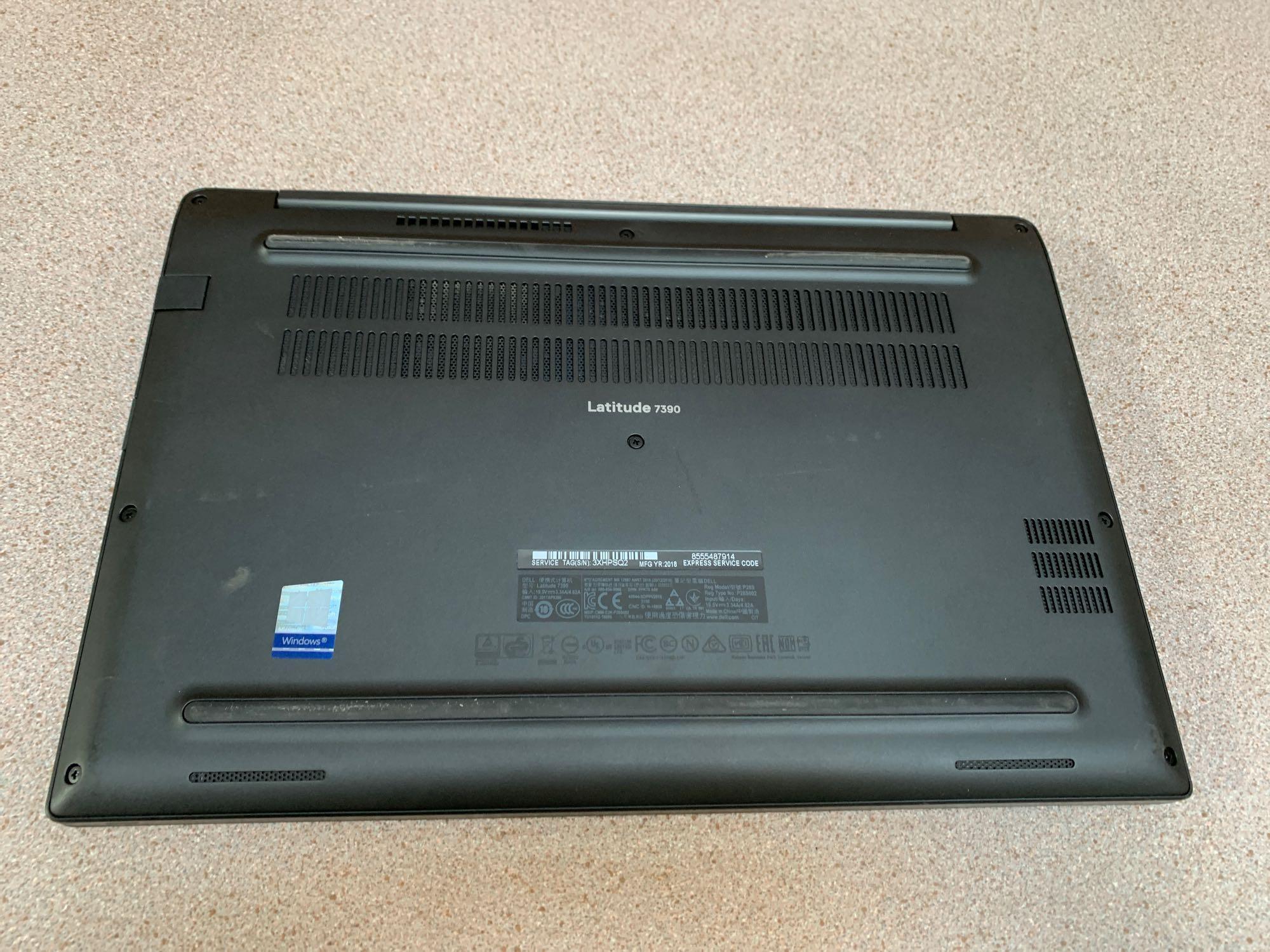 Dell Latitude 7390 13.3in LCD Intel i7-8650 8GB 256GB Win 10 Pro Type C NO BT Laptop
