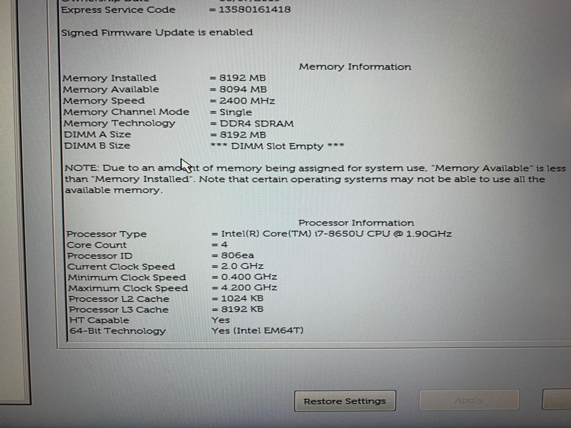 Dell Latitude 5490 14in LCD Intel i7-8650U 1.9GHz 8GB 256GB Win 10 Pro Laptop