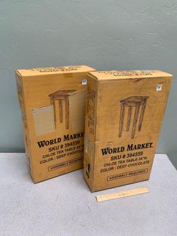 World Market 394559 Deep Chocolate / Chloe Tea Table 24in Tall - 2pcs