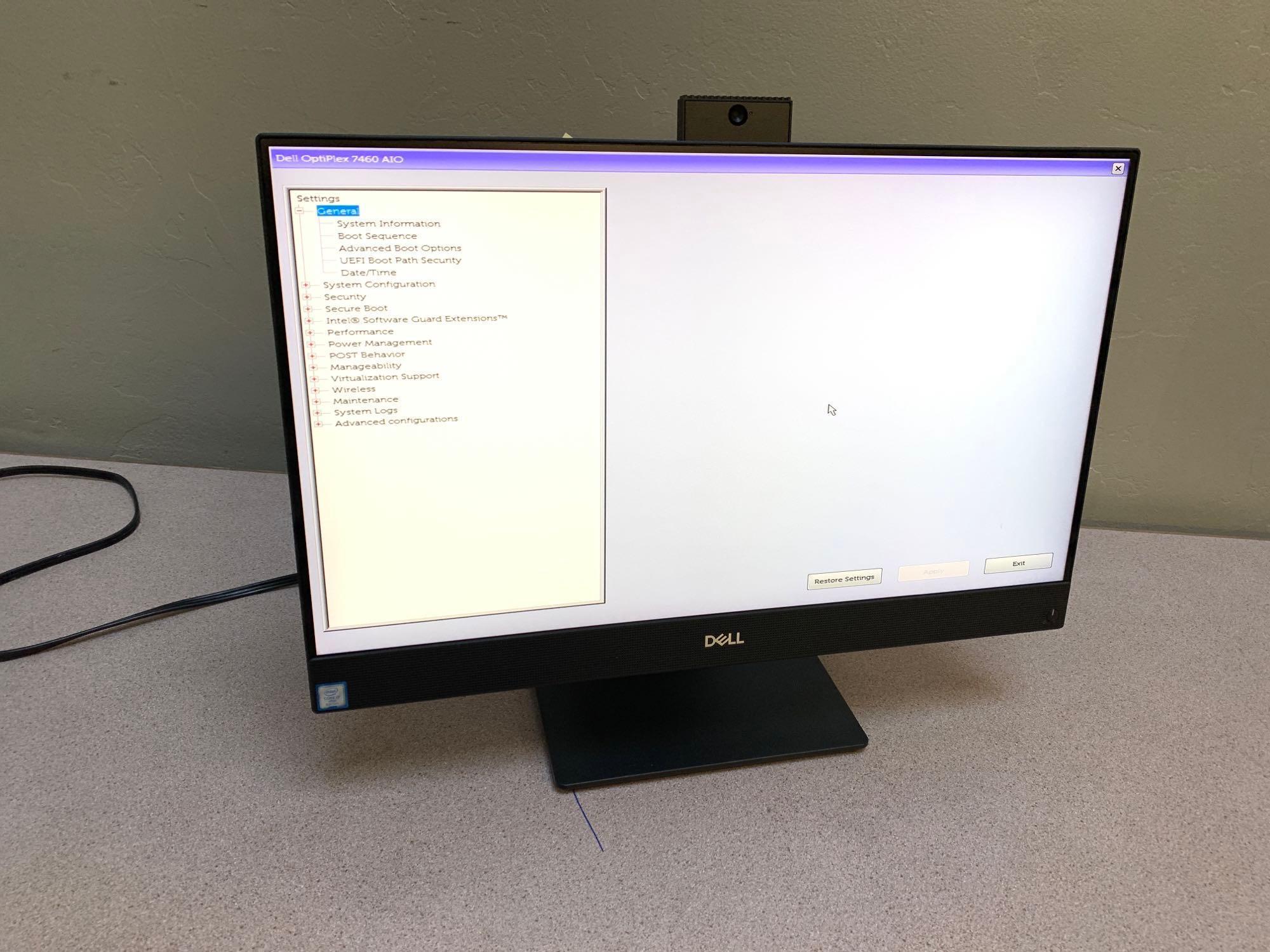 Dell Optiplex 7460 AIO 23in LCD Intel i7-8700 3.2GHz 8GB 256GB SSD Wifi/Bt NO OS B - 15pcs