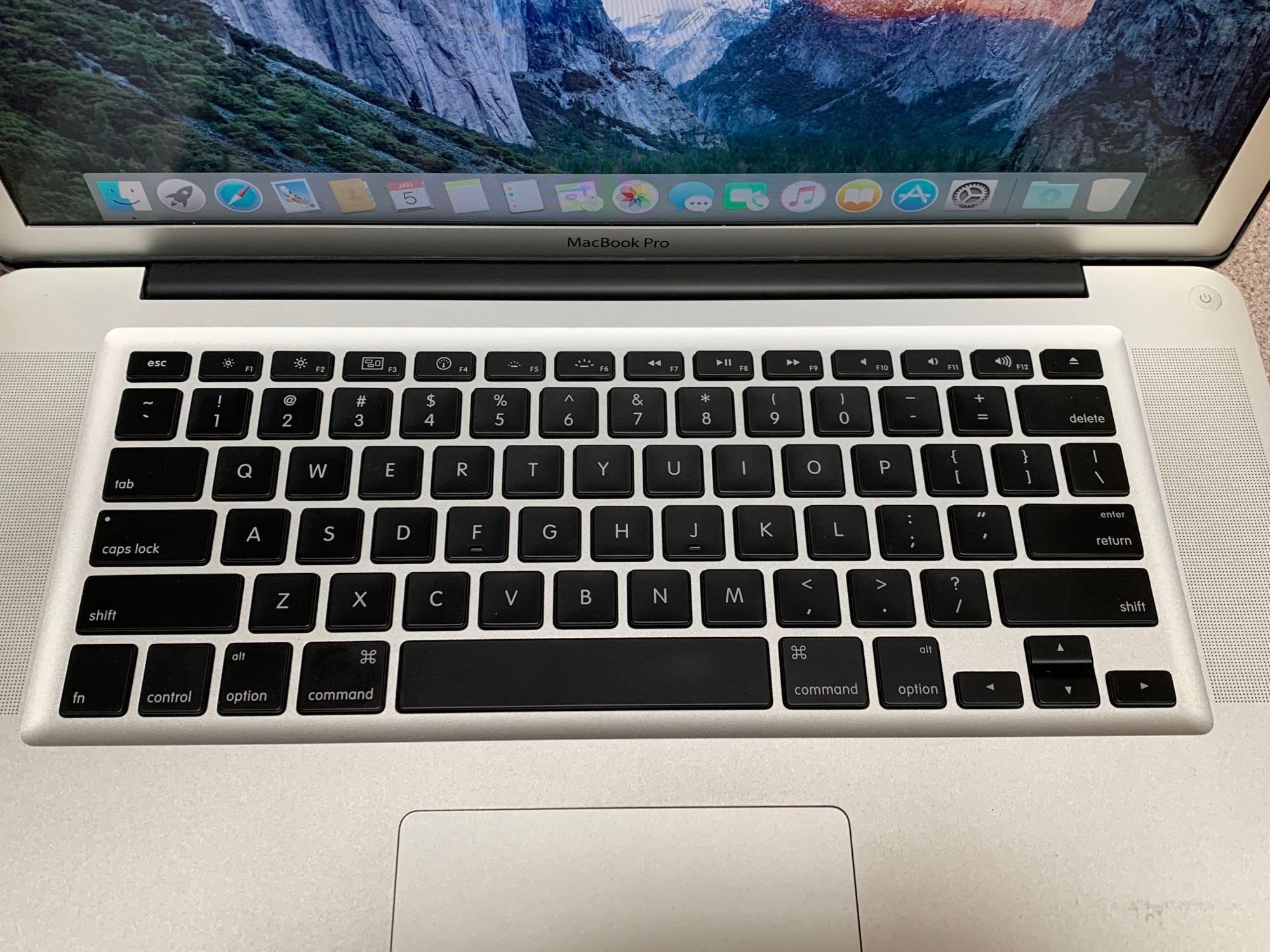 Apple MacbookPro 15.4in LCD Laptop Intel Core 2 Duo 2.66GHz 4GB 256GB SSD Wifi / BT El Capitan