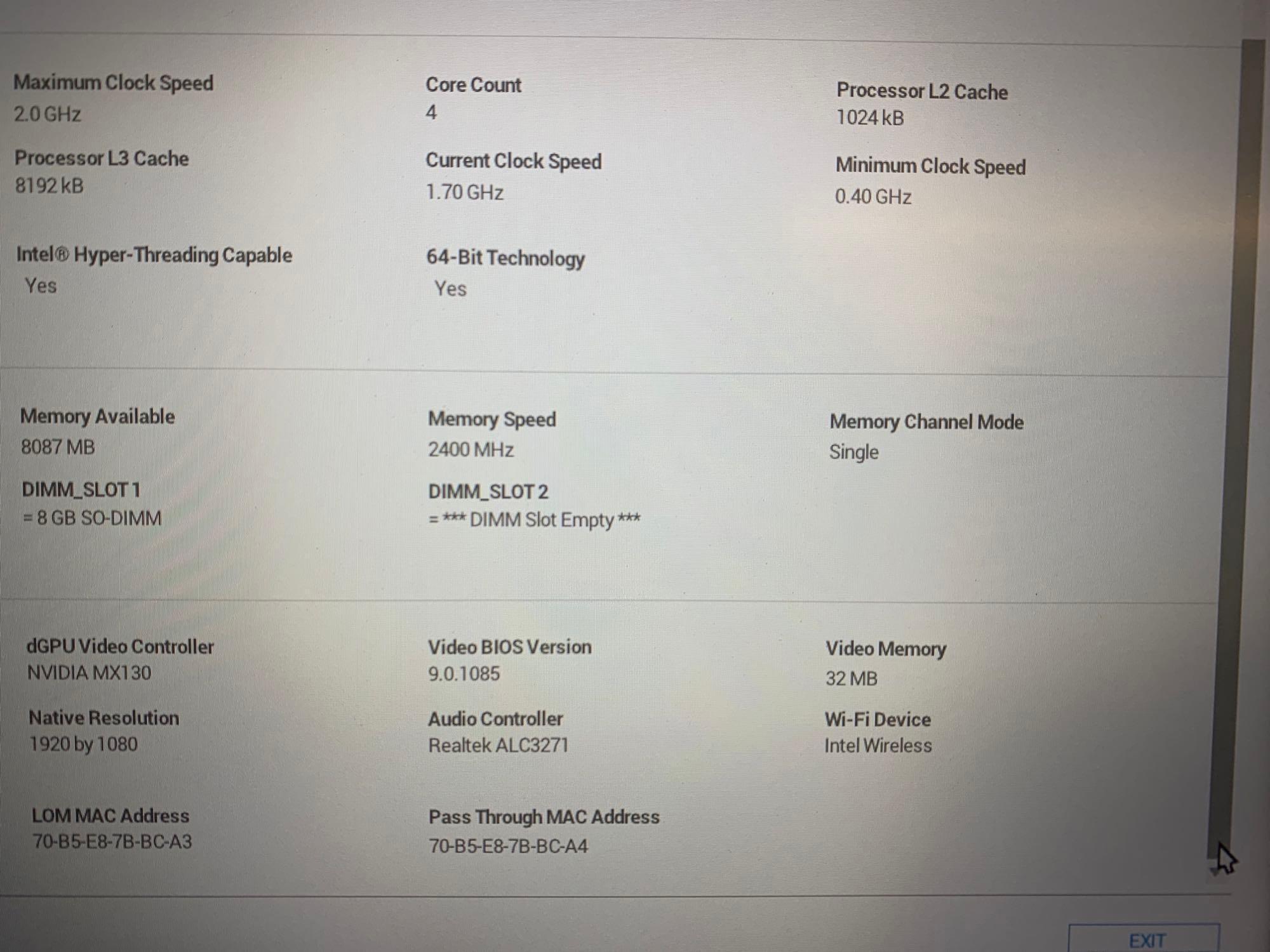 Dell Latitude 3400 14in LCD Laptop Intel i7-8565U 1.8GHz 8GB 256GB SSD Wifi/BT Win 10 Pro