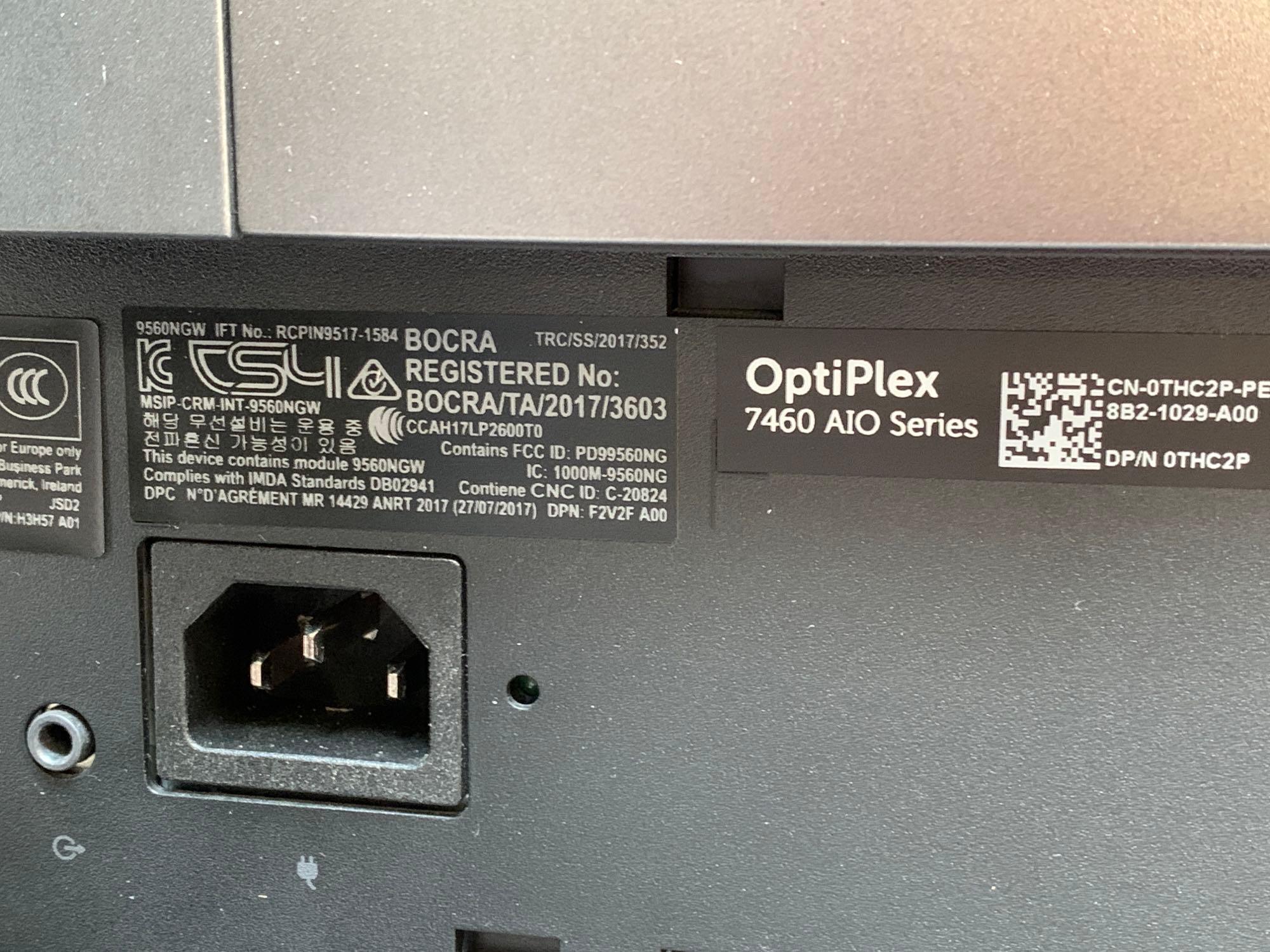 Dell Optiplex 7460 AIO 23in LCD Intel i7-8700 3.2GHz 8GB 256GB SSD Wifi/Bt Win 10 Pro