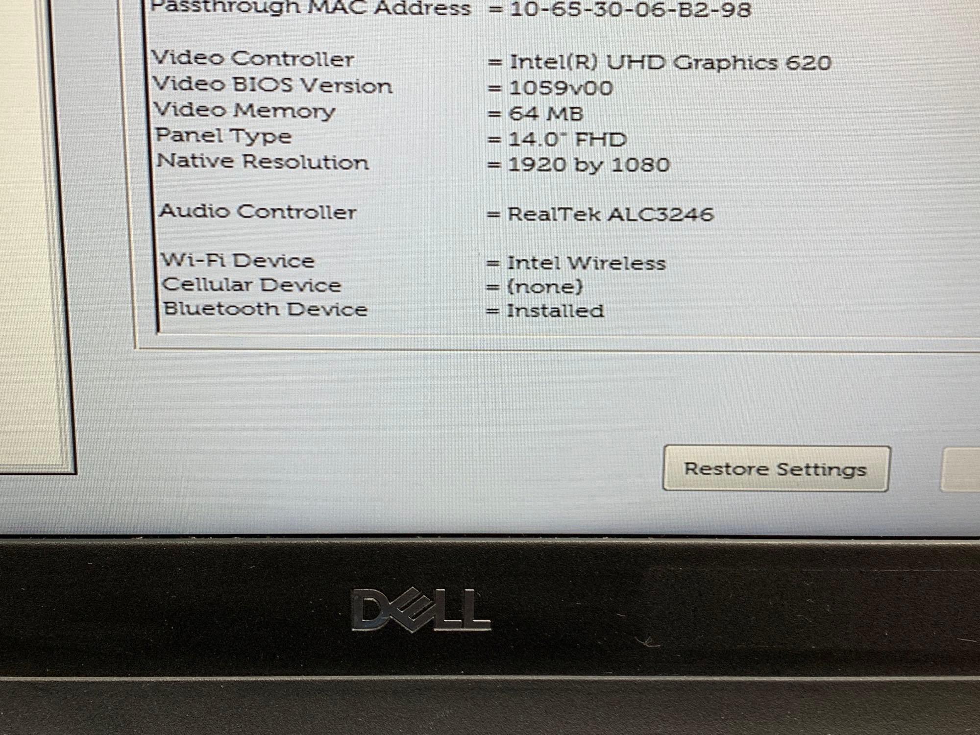 Dell Latitude 5490 14" LCD Laptop Intel i7-8650 1.9GHz 8GB 256GB Win 10 Pro