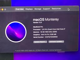 Apple MacBookPro11,5 A1398 15.4" LCD 2.8GHz Quad Core Intel i7 16GB 500GB SSD Mac OS Monterey