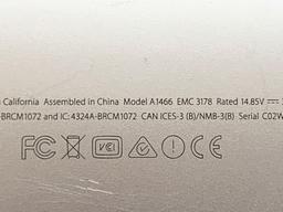 Apple MacBookAir7,2 A1466 13.3"LCD 1.8GHz Dual Core Intel i5 8GB 251GB Flash Mac OS Monterey