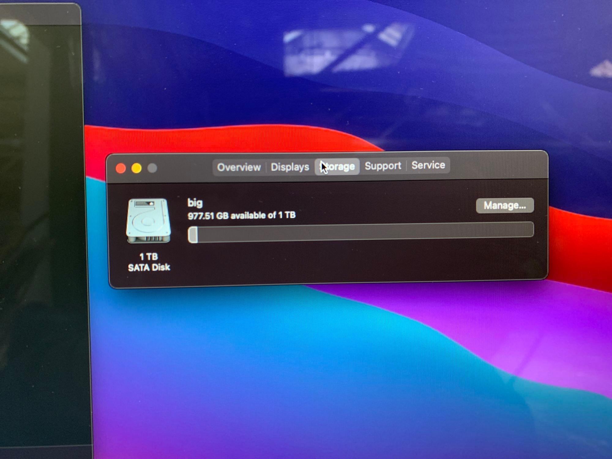 Apple A1418 iMac16,1 AIO 21.5" LCD 1.6GHz Dual Core Intel i5 8GB 1TB Mac OS BigSur